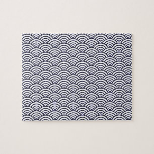 Puzzle Vagues bleues japonaises Seigaiha Mer