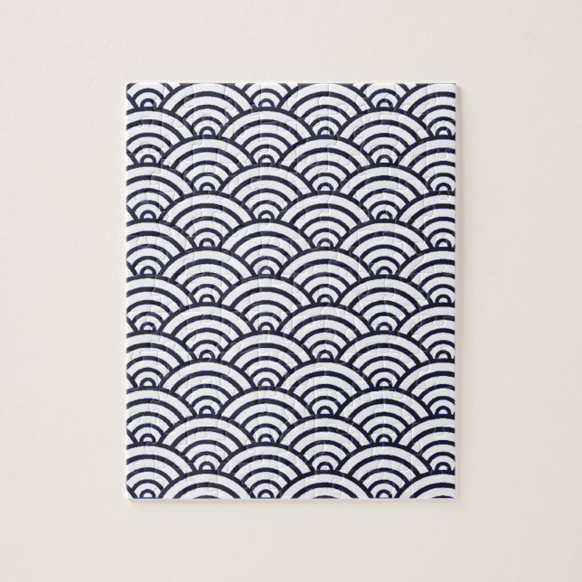 Puzzle Vagues bleues japonaises Seigaiha Mer (Vertical)