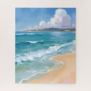 Puzzle Vagues d'aquarelle océanique Peinture côtière de m