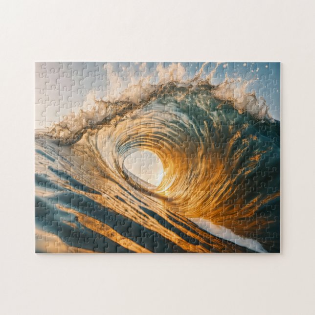 Puzzle Vagues de coucher de soleil (Horizontal)