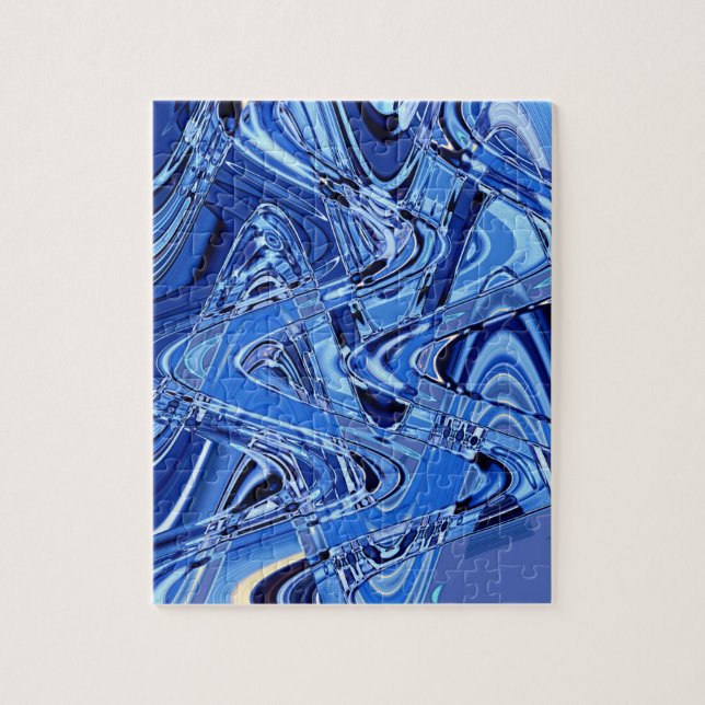 Puzzle vagues de routes en bleu (Vertical)