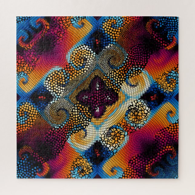 Puzzle Vagues diagonales ornementales : Texture mosaïque (Vertical)