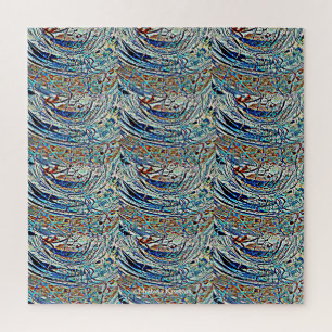 PUZZLE VAGUES EN VERRE STAINÉ