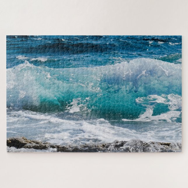 Puzzle Vagues et rochers de l'océan bleu, Vs 2 (Horizontal)