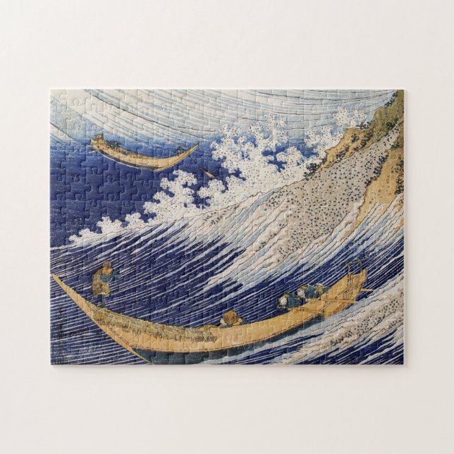Puzzle Vagues océaniques Hokusai Bateaux en mer (Horizontal)