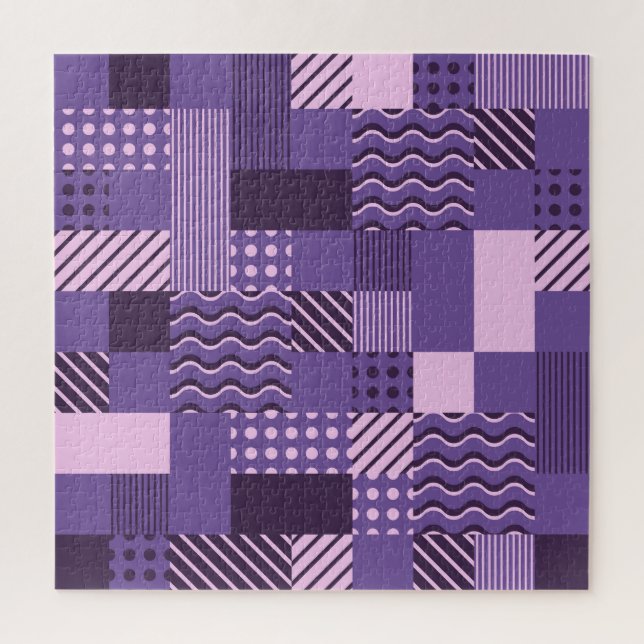 Puzzle Vagues Points Gris : Moderne Sans Fil. (Vertical)