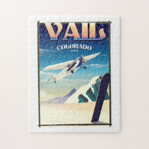 Puzzle Vail Colorado affiche de voyage vintage