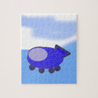 Puzzle Vaisseau bleu sur les nuages bleus français
