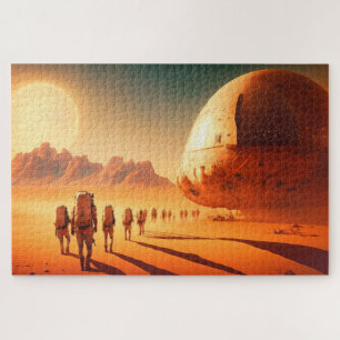Puzzle Vaisseau spatial de colons humains sur Mars Sci-Fi