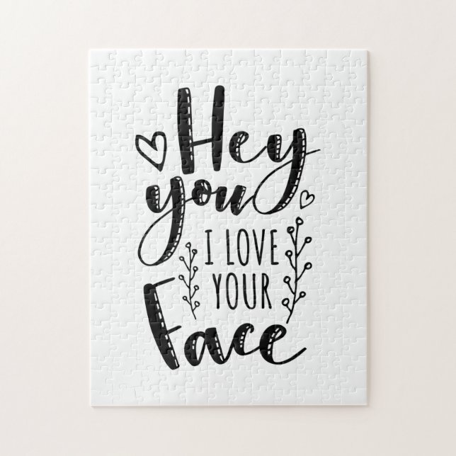 Puzzle Valentine Art Hey Vous J'Aime Votre Visage (Vertical)