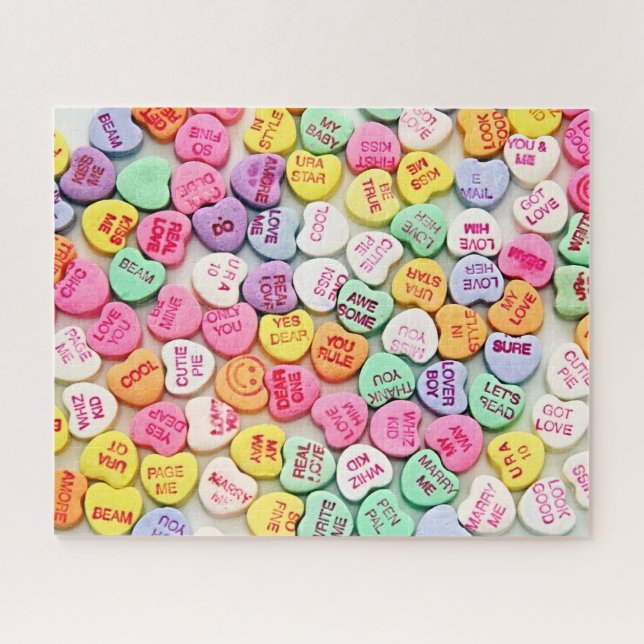 Puzzle Valentine Candy Quote Hearts (Horizontal)