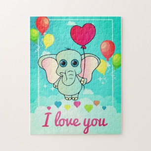 Puzzle Valentine Elephant
