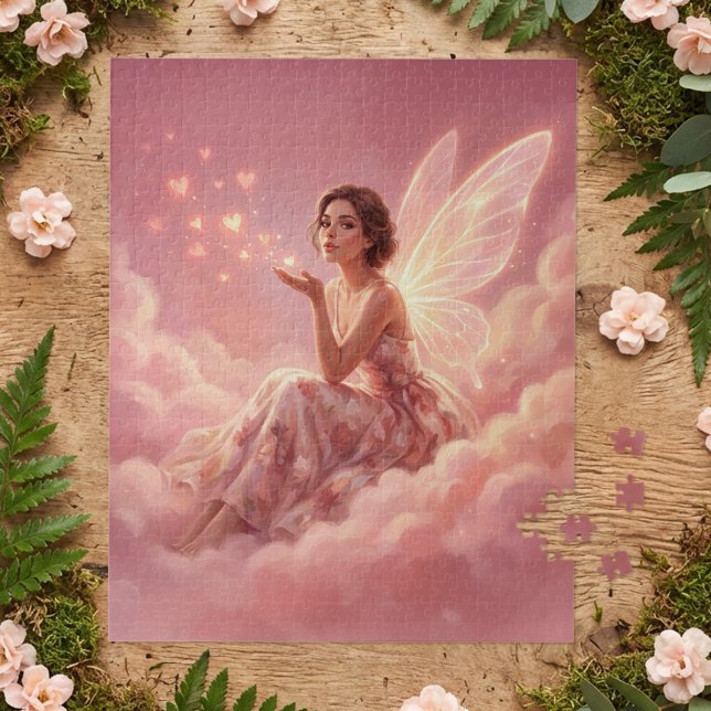 Puzzle Valentine Fairy on Pink Clouds Fantasy Art (Créateur téléchargé)