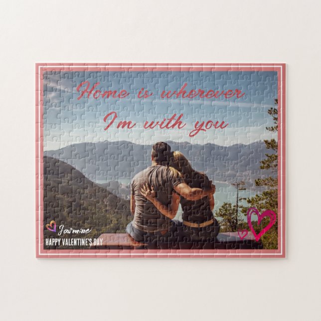 Puzzle Valentine Poem Home is wherever I'm With You Photo (Horizontal)