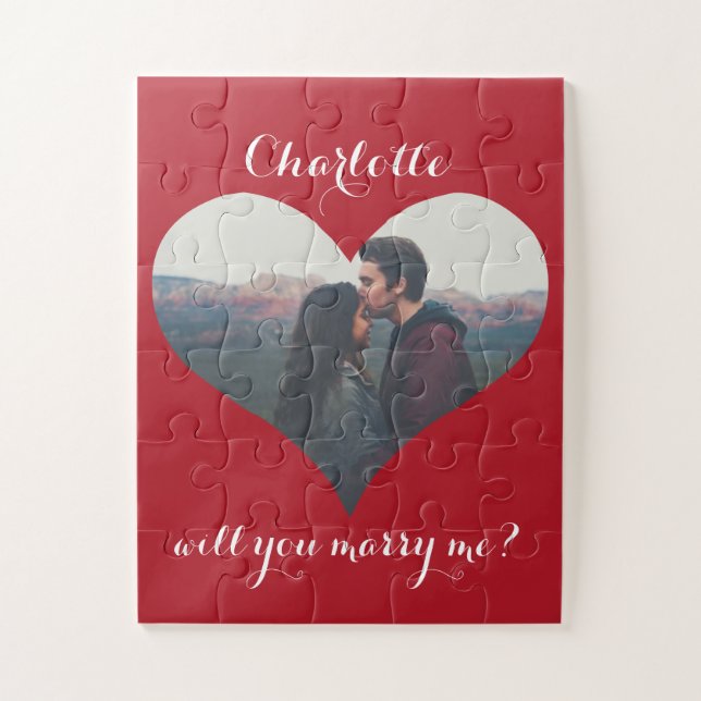 Puzzle Valentine Veux-Tu M'Épouser Proposition Coeur Phot (Vertical)