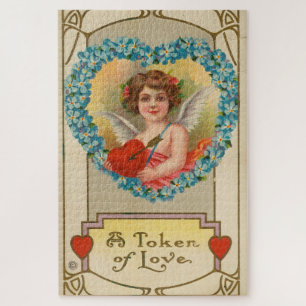 Puzzle Valentine vintage, Stecher Litho Company, vers 191