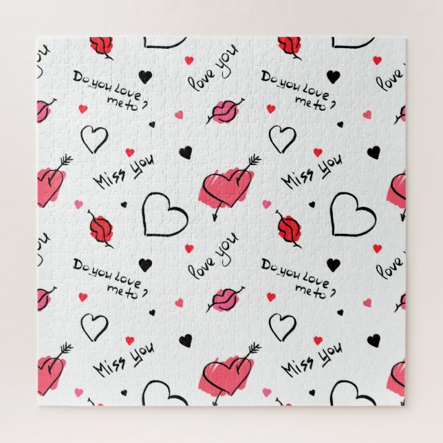 Puzzle Valentine's Hearts Arrow sans couture (Vertical)