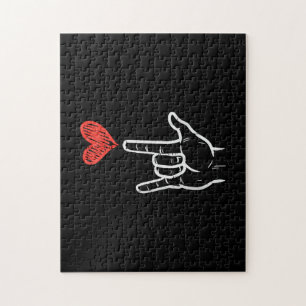 Puzzle Valentines Jour Je t'aime Main Signer ASL CoeurVWo