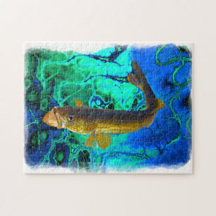 Puzzle Vallée de natation, Poisson de Pickerel Art