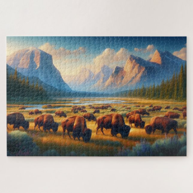 Puzzle Vallée des bisons sauvages, Montagnes (Horizontal)
