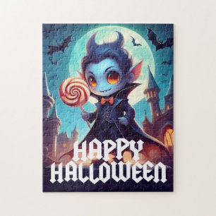 Puzzle Vampire mangeant des bonbons Joyeux Halloween