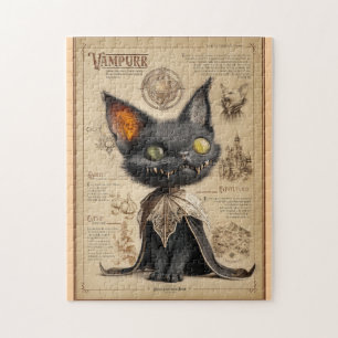 Puzzle Vampurr : Illustration de bestiaire de chat vampir