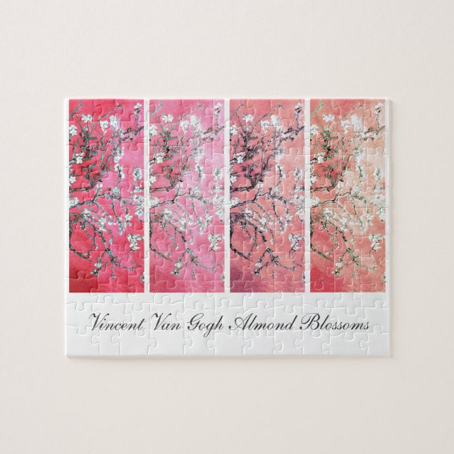 Puzzle Van Gogh Almond Blossoms rose foncé Peach Gradient (Horizontal)