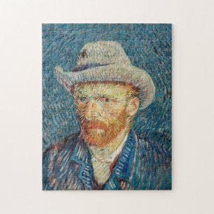 Puzzle Van Gogh - Autoportrait avec un Casquette gris