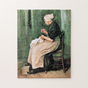 Puzzle Van Gogh. Femme de Scheveningen cousant,