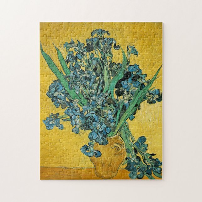 Puzzle Van Gogh Irises Vase Yellow Floral Painting (Vertical)