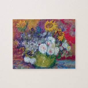 Puzzle Van Gogh - Nature morte avec roses et tournesols
