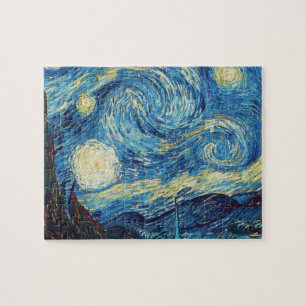 Puzzle Van Gogh Nuit Étoilée Vintage Bleu Chef-d'œuvre