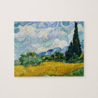 Van Gogh peignant Champ de blé avec cyprès