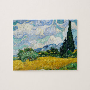 Puzzle Van Gogh Peindre le champ de blé avec Cypress Tree