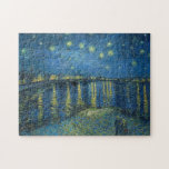 Puzzle Van Gogh Starry Night Rhone Peinture<br><div class="desc">Vincent Van Gogh (30 mars 1853 - 29 juillet 1890) était un peintre postimpressionniste hollandais influent.  Ce tableau est La nuit étoilée sur le Rhône.</div>