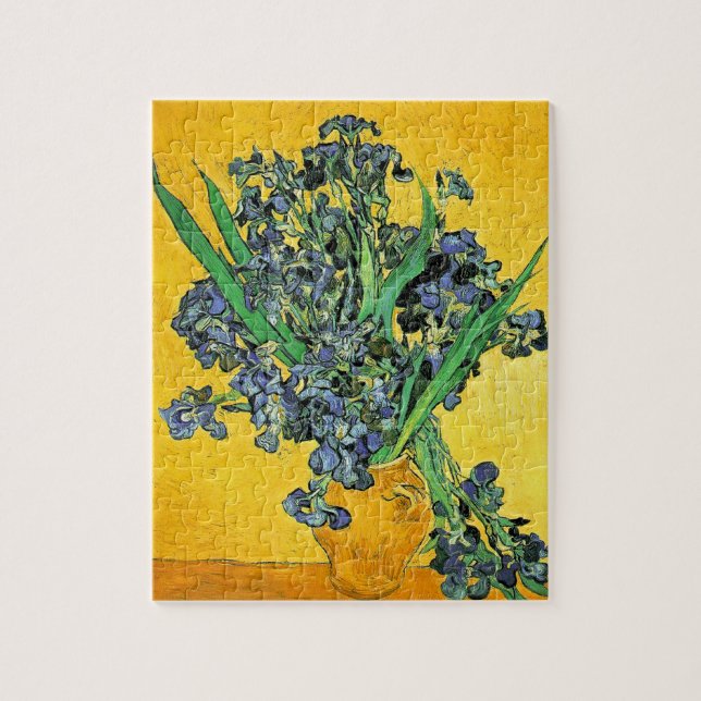 Puzzle Van Gogh - Vase avec Irises Arrière - plan jaune (Vertical)