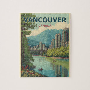 Puzzle Vancouver Canada Travel Art Vintage