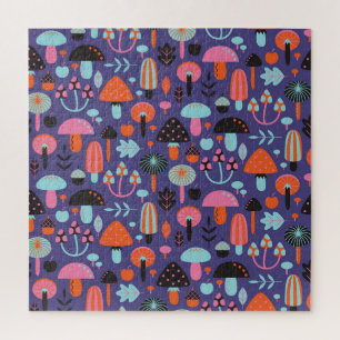 Puzzle Variété de champignons : Illustration Vintage