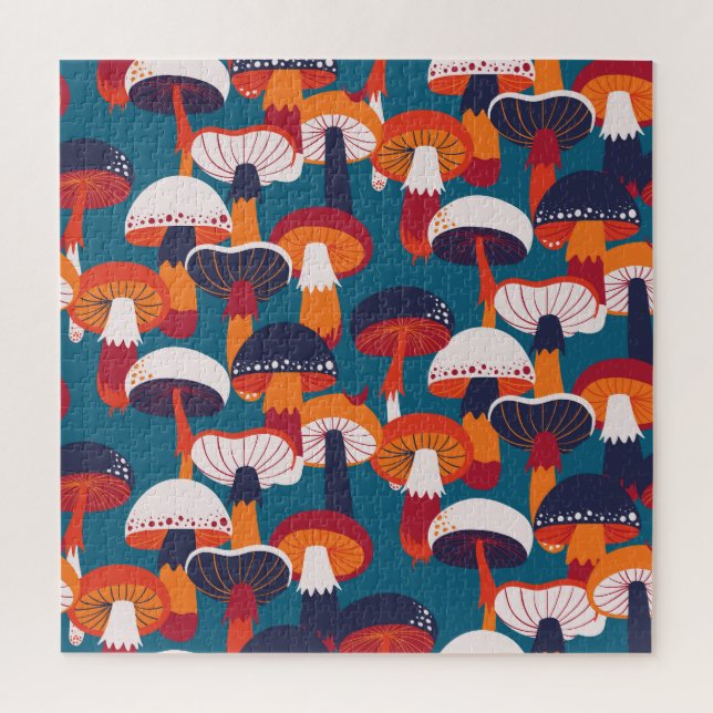 Puzzle Variété de champignons, illustration vintage sans  (Vertical)
