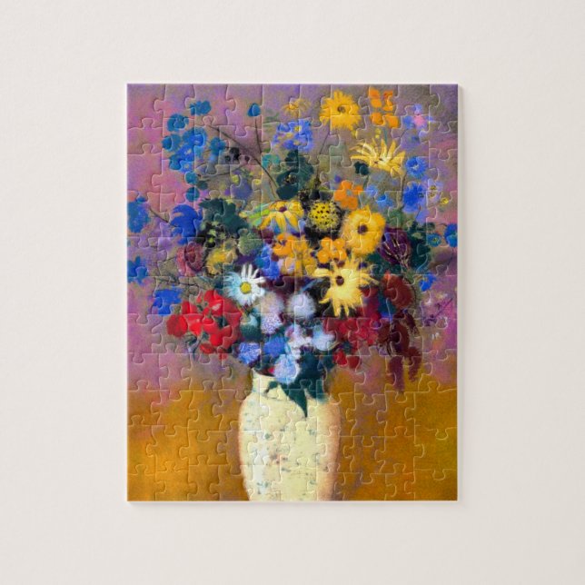 Puzzle Vase blanc avec fleurs Odilon Redon (Vertical)