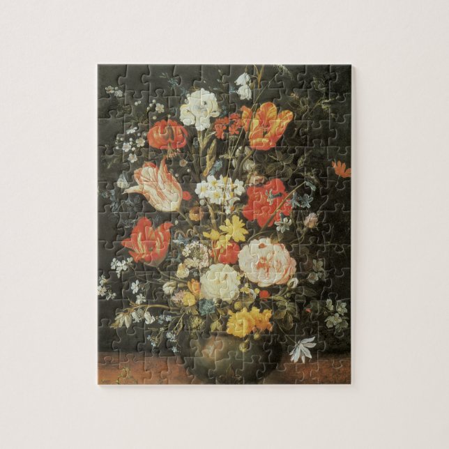 Puzzle Vase de fleurs de style baroque antique en métal (Vertical)