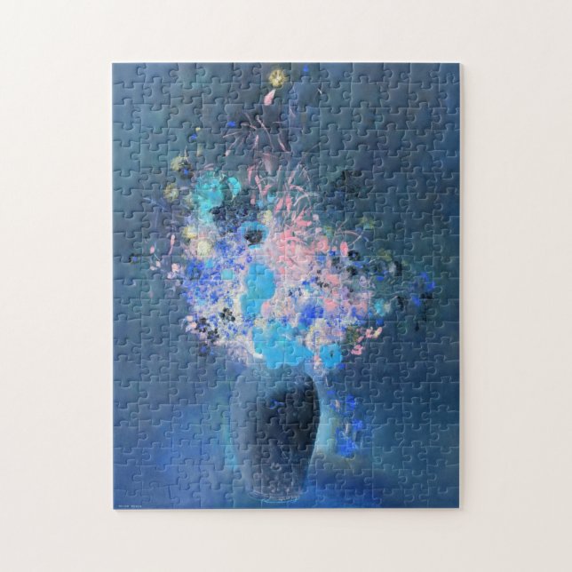 Puzzle Vase de fleurs (rendu bleu), Odilon Redon (Vertical)