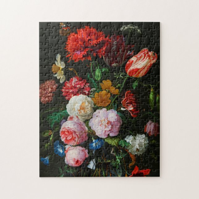 Puzzle Vase de verre avec des fleurs (Vertical)