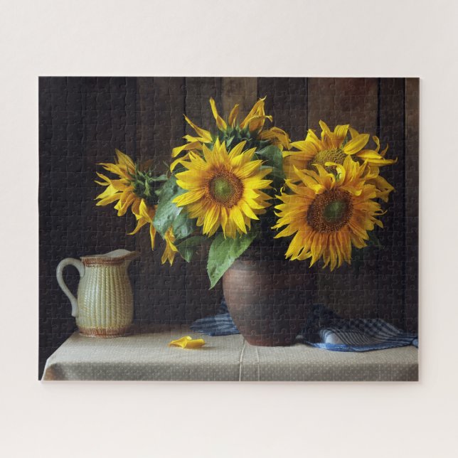 Puzzle Vase russe des tournesols| Floral (Horizontal)