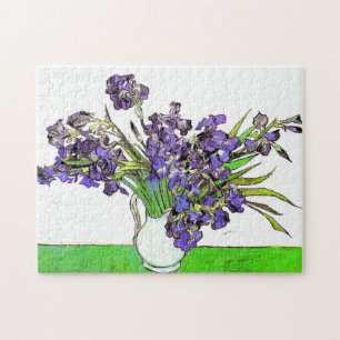 Puzzle Vase Violet Irises Van Gogh Art
