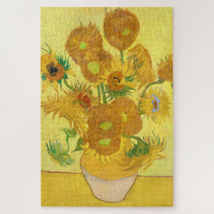 Puzzle Vase with fifteen sunflowers by Vincent Van Gogh