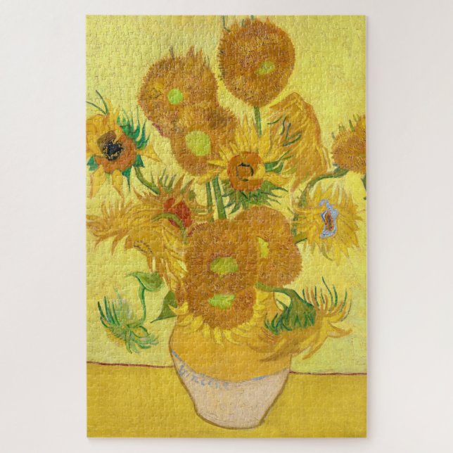 Puzzle Vase with fifteen sunflowers by Vincent Van Gogh (Vertical)