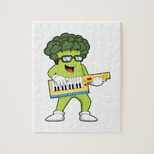 Puzzle Vegan Broccoli at Music with Guitar