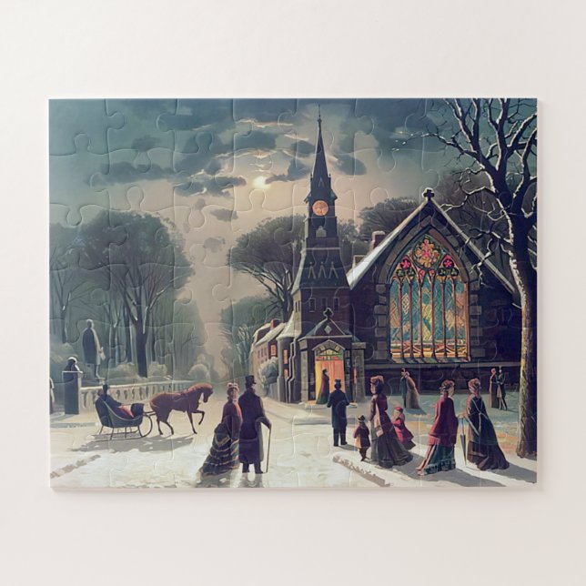 Puzzle Veillée de Noël J Hoover et Fils 1878 (Horizontal)