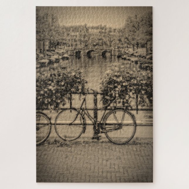 Puzzle Vélo à Amserdam - Sepia - 20x30 - 1014 pc (Vertical)